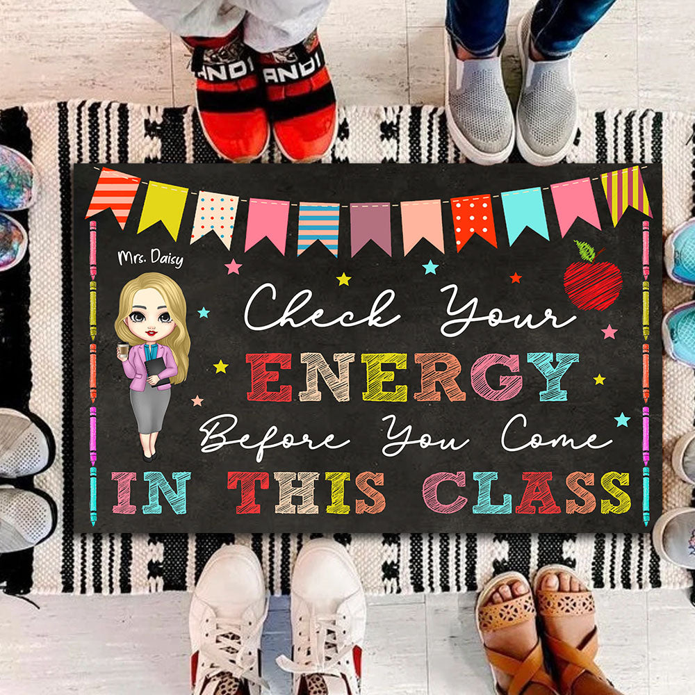 Check Your Energy Teacher Doormat, DYI Classroom Decor AB