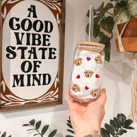 Thumbnail for Custom Photo Face Glass Bottle/Frosted Bottle With Lid & Straw, Pet Lover Gift AF
