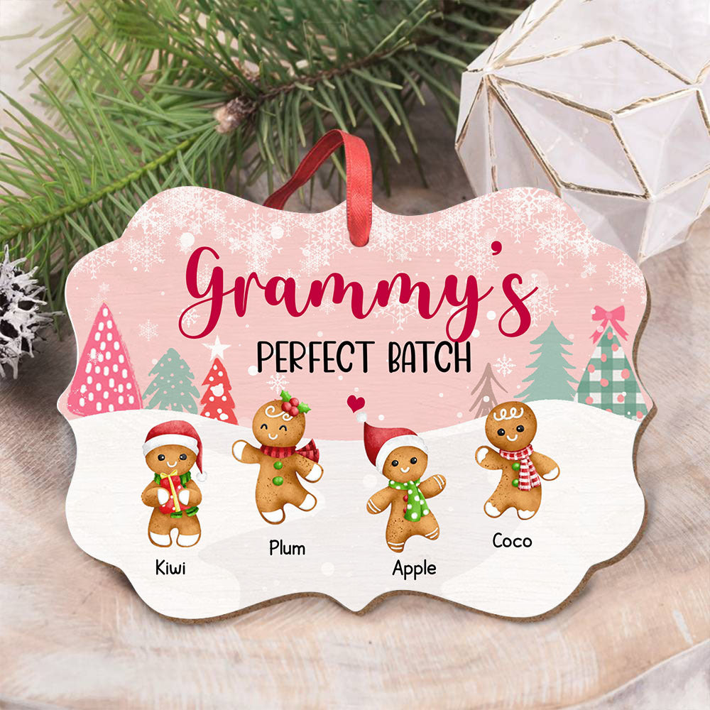 Personalized Mom Grandma Perfect Batch Grandkids Printed Wood Ornament, Christmas Gift For Grandparent AE
