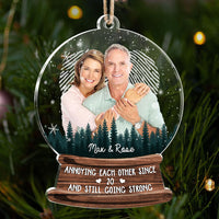 Thumbnail for Custom Annoying Each Other Photo Snowglobe Printed Acrylic Ornament, Christmas Gift AE