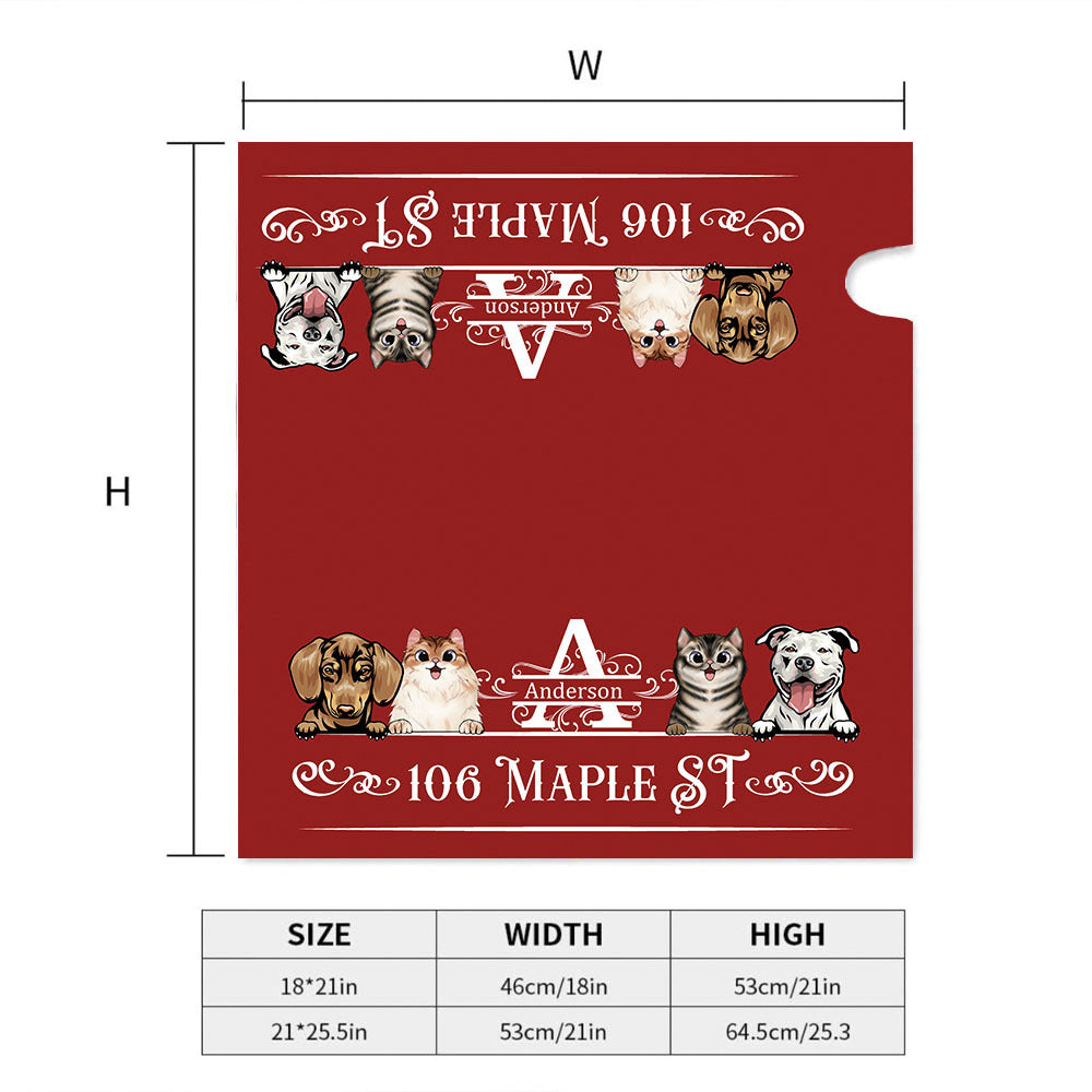 Custom Family Monogram Dog Cat Mailbox Cover, Pet Lover Gift AF