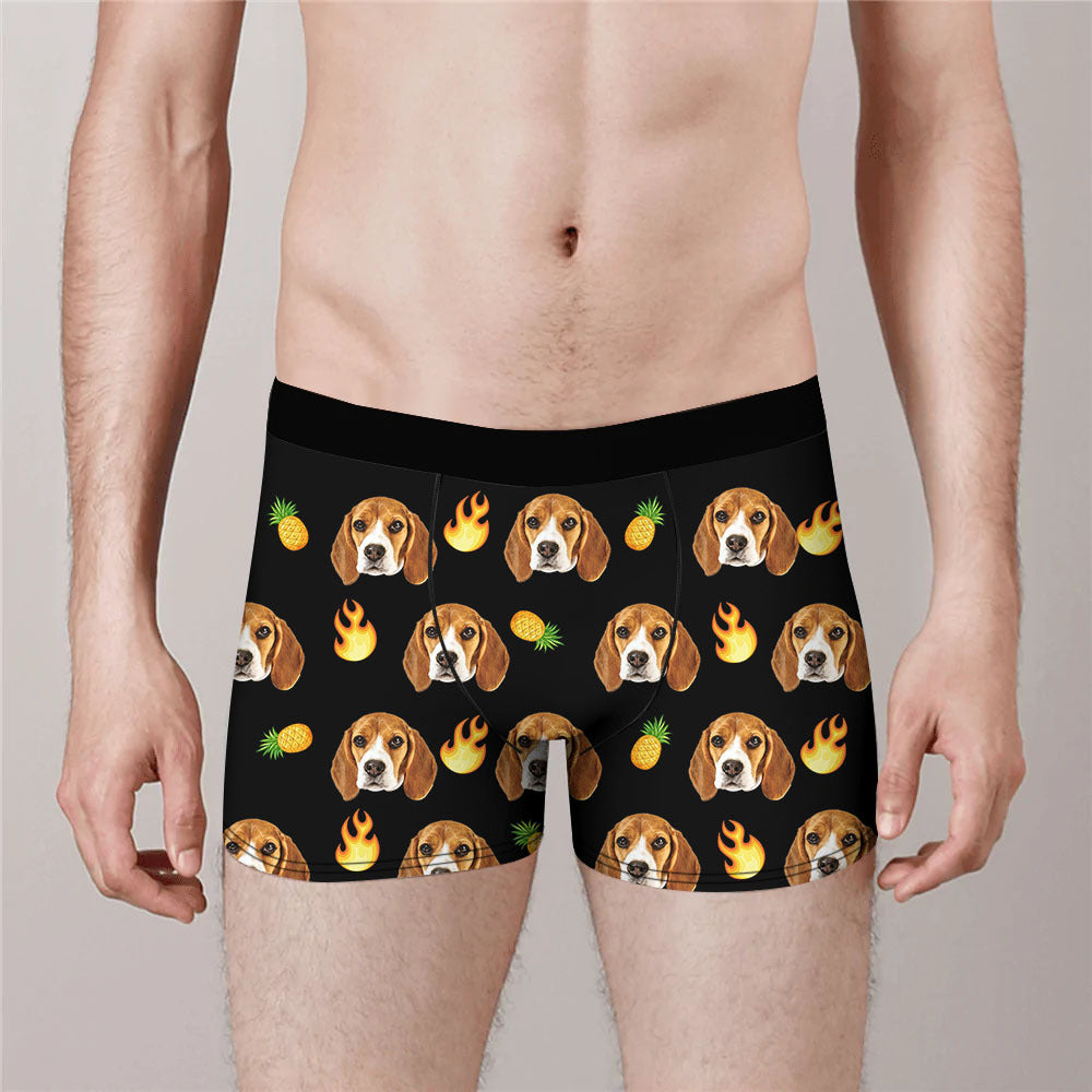 Custom Face Photo Dog Cat Men's Boxer Briefs, Gift For Him AI