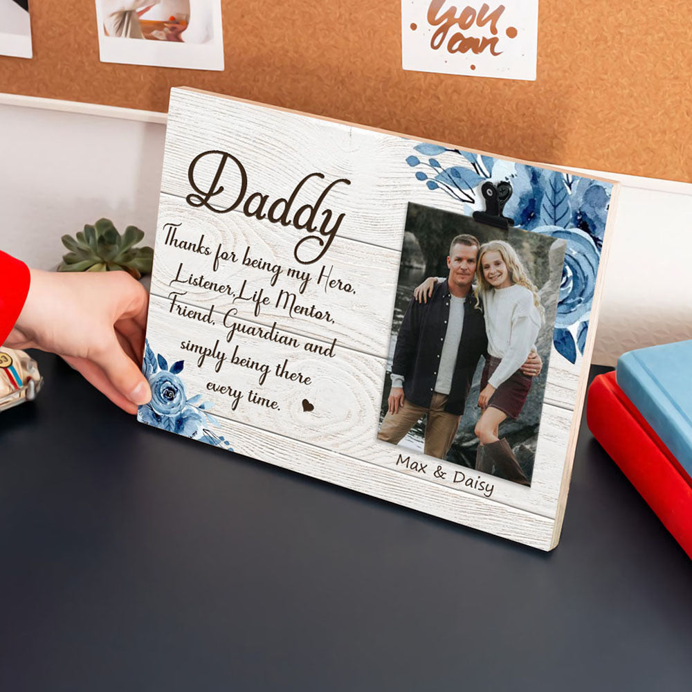 Daddy Thanks For Being My Hero Photo Clip Frame AA