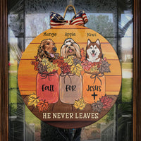 Thumbnail for Fall for Jesus Dog Door Sign, Wooden Home Decor Gift Z