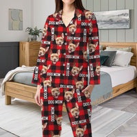 Thumbnail for Custom Photo Buffalo Plaid Pet Pajamas Set, Pet Lover Gift AB