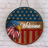 Thumbnail for Eagel America Welcome Door Sign, 4th Of July Decoration Z