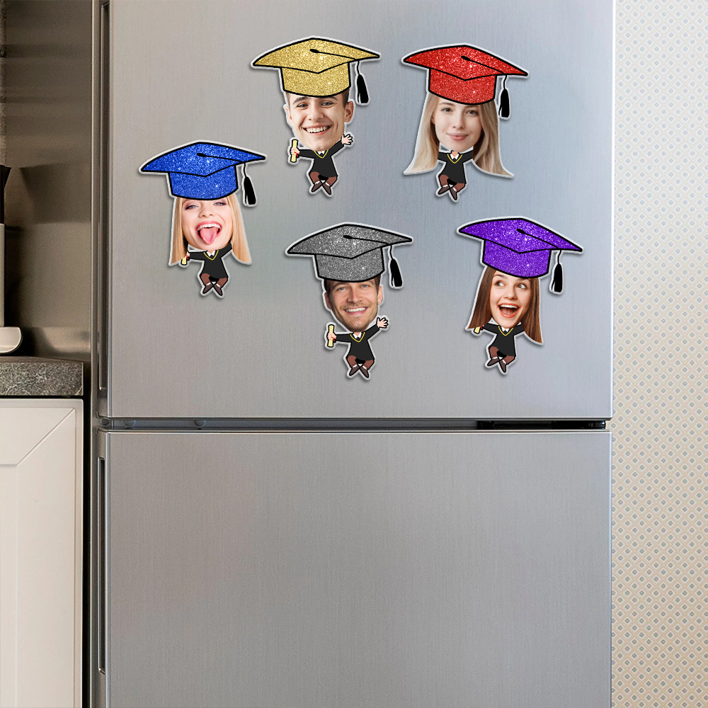 Personalized Magnet With Face, Graduation Decorations 2024 Gift, Fridge Magnet FC