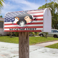 Thumbnail for Cats Opened Patriotic Address House Magnetic Mailbox Cover, Personalized Gift For Cat Lovers AF
