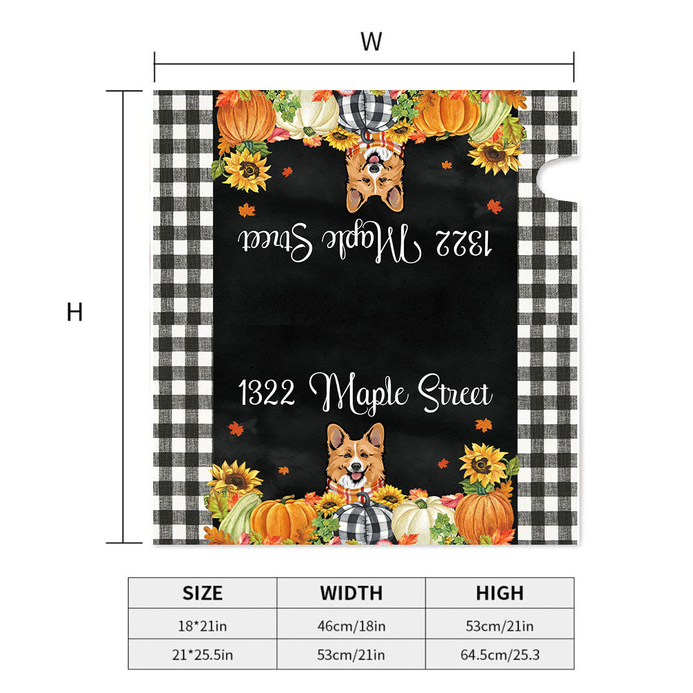 Pumpkins & Sunflowers Dog Cat Mailbox Cover, Dog lover Gift AF
