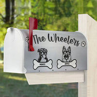 Thumbnail for Dogs Cling To Bone Family Name Mailbox Cover, Dog Lover Gift AF