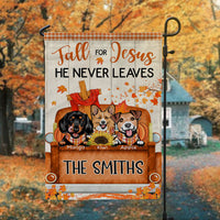 Thumbnail for Fall For Jesus Dog Pumpkin Garden Flag, Autumn Decor AD