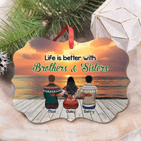 Thumbnail for Personalized Family Members Brother Sister MDF Ornament AE