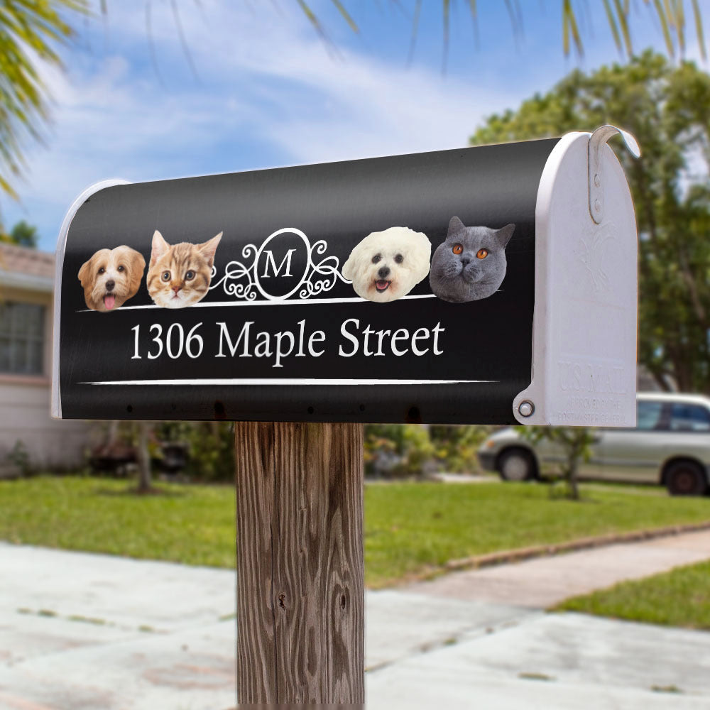 Custom Big Head Cutout Photo Dog Cat Mailbox Cover, Christmas Gift AF