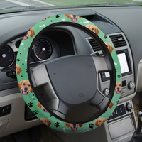 Thumbnail for Custom Face With Paws Dog Cat Car Steering Wheel Cover, Pet Lover Gift FC