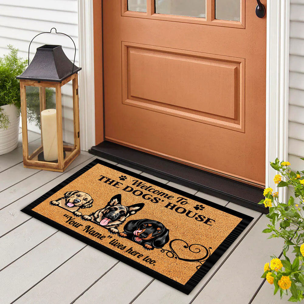 Welcome To Dog's House Doormat, Dog Lover Gift AB