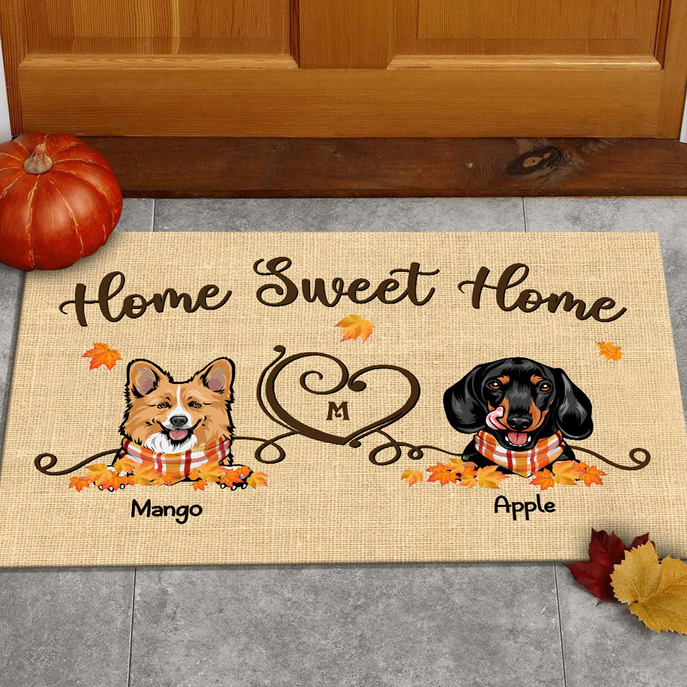 Home Sweet Home Dog Cat Fall Doormat, Funny Doormat AB