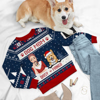 Thumbnail for Personalized Dog Mom Ugly Christmas Sweatshirt, Christmas Gift For Dog Lovers AB