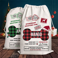 Thumbnail for Custom Dog Bone Overnight Delivery Christmas Bag, Christmas Gift AB
