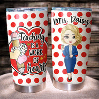 Thumbnail for Teaching Is A Work Of Heart Teacher Tumbler, Back To School DIY Gift AA