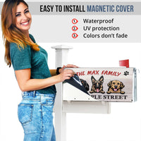 Thumbnail for Rustic Wood Pattern Address Dog Mailbox Cover, Dog Lover Gift AF