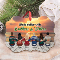Thumbnail for Personalized Family Members Brother Sister MDF Ornament AE