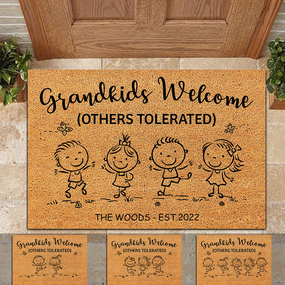 Grandkids Welcome Others Tolerated Grandma Doormat AB