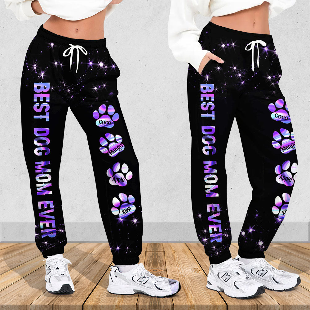 Custom Hologram Dog Mom Dog Dad Sweatpants, Best Gift For Dog Lovers AB