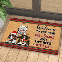 Thumbnail for Personalized  Dog Cat Welcome To Our Home Christmas Doormat, House Decor AB