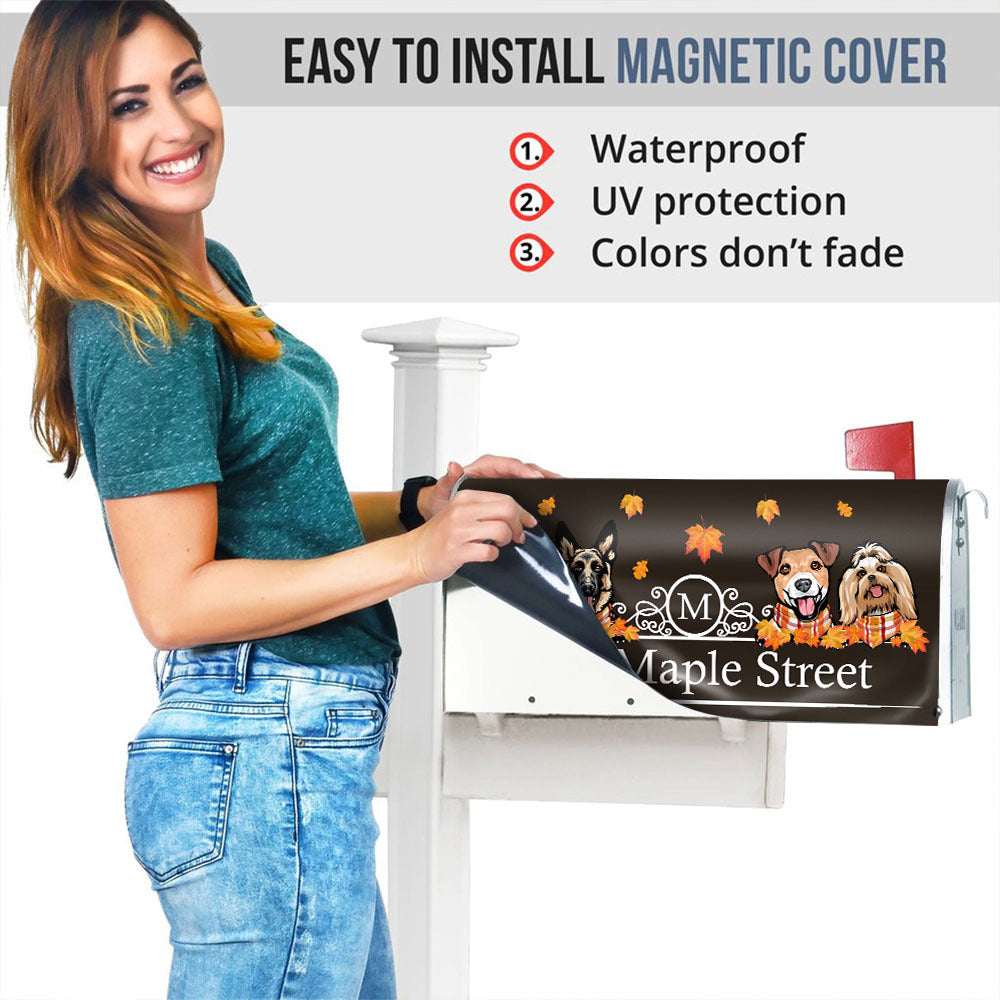 Custom Autumn Dog Cat Mailbox Cover, Dog lover Gift AF