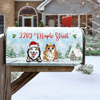 Thumbnail for Winter Sky With Dog Cat Mailbox Cover, Christmas Decor AF