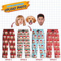 Thumbnail for Custom Christmas With Face Photo Family Pajama Pants, Christmas Gift AB