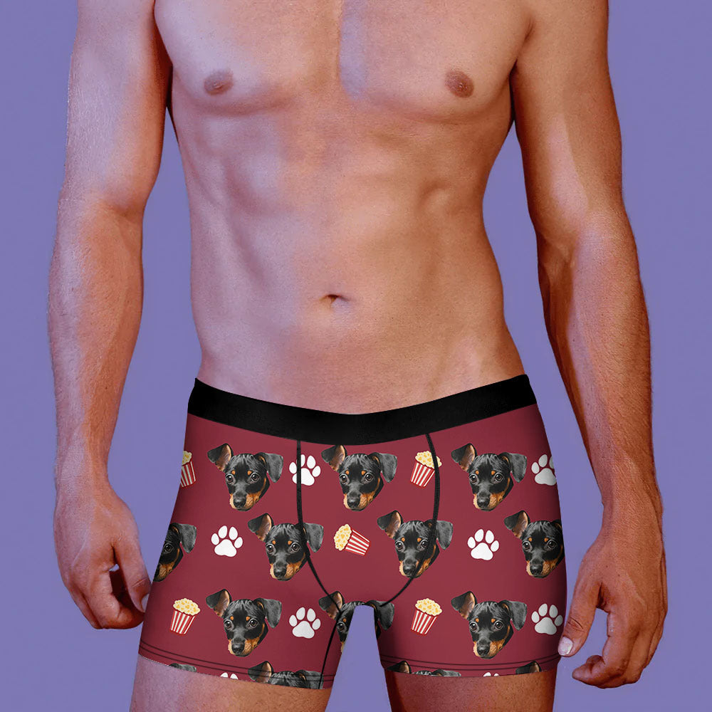 Custom Face Photo Dog Cat Men's Boxer Briefs, Gift For Him AI