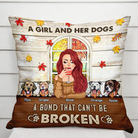 Thumbnail for A Girl Her Dogs A Bond Custom Pillow, DIY Gift For Dog Lovers AD