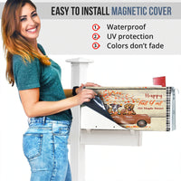 Thumbnail for Happy Fall Dog Truck Magnetic Mailbox Cover, Dog Lover Gift AF