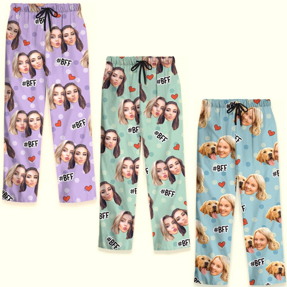 Custom Face Photo Besties Pajamas Set, Gift For Best Friends FC