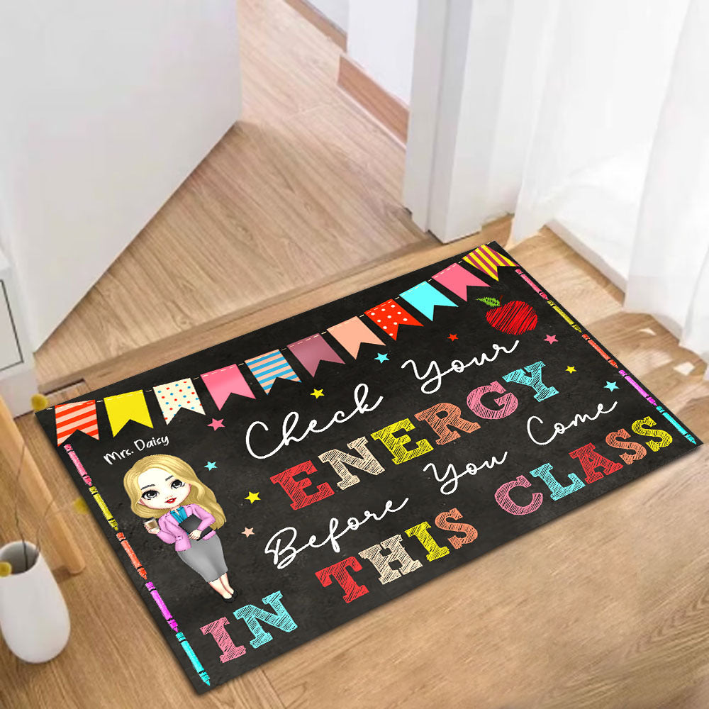 Check Your Energy Teacher Doormat, DYI Classroom Decor AB