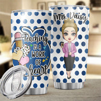 Thumbnail for Teaching Is A Work Of Heart Teacher Tumbler, Back To School DIY Gift AA