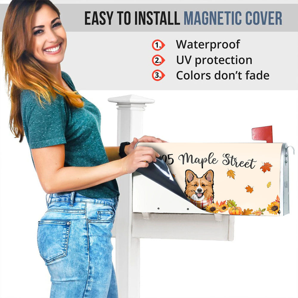Hello Fall Dog Cat Mailbox Cover, Dog Lover Gift AF