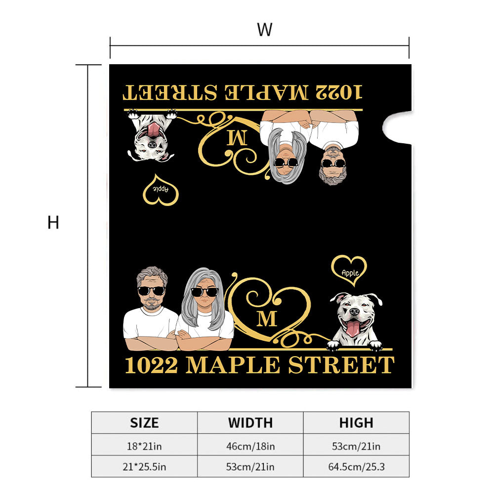 Personalized Husband And Wife Dog House Address Magnetic Mailbox Cover AF