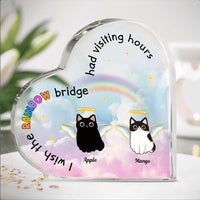 Thumbnail for The Rainbow Bridge Had Visiting Hours - Cat Memorial Gift - Heart Acrylic Plaque  - Heart Acrylic Plaque AA