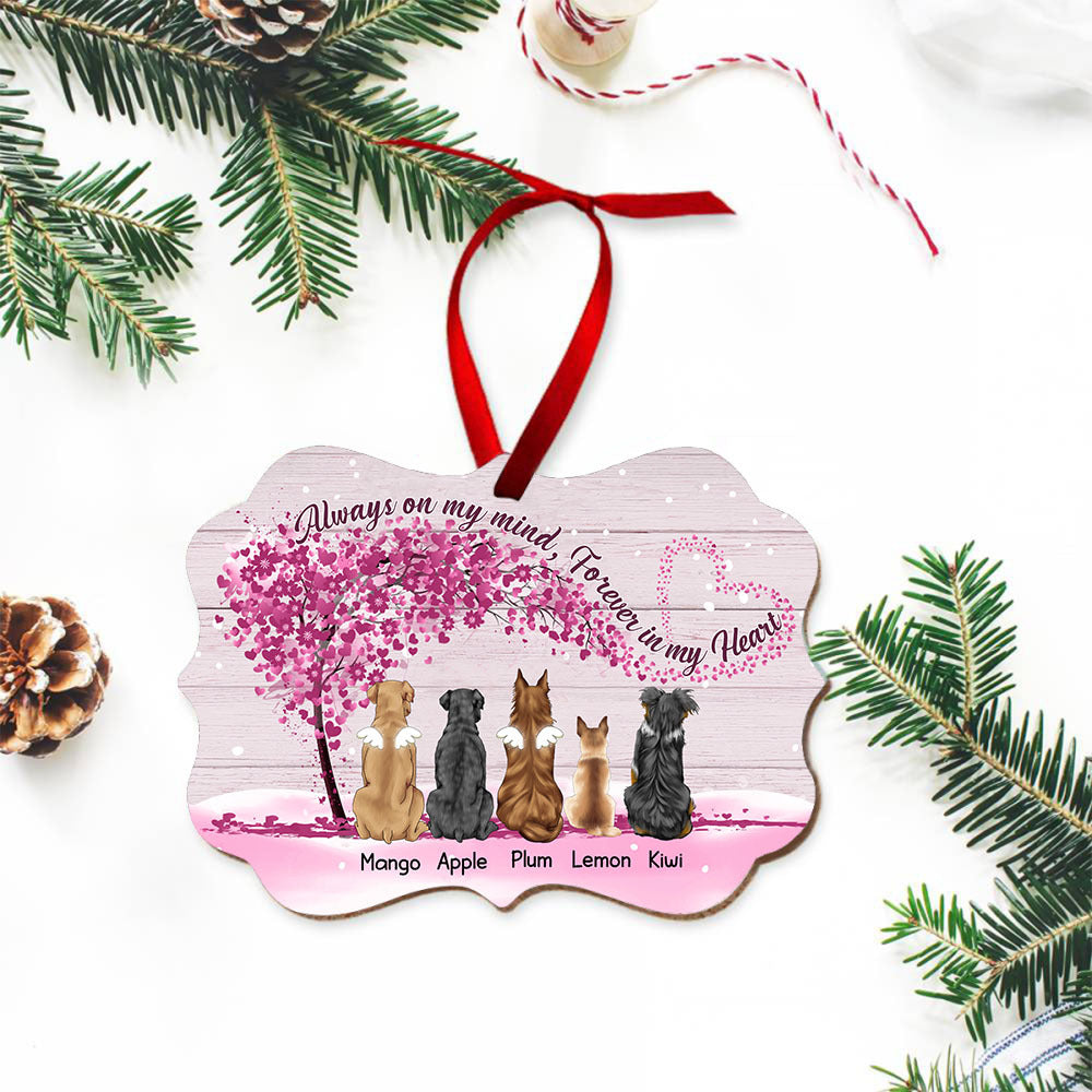 I'm Always With You Personalized Memorial Dog Printed Wood Ornament, Sympathy Gift For Dog Lover AE
