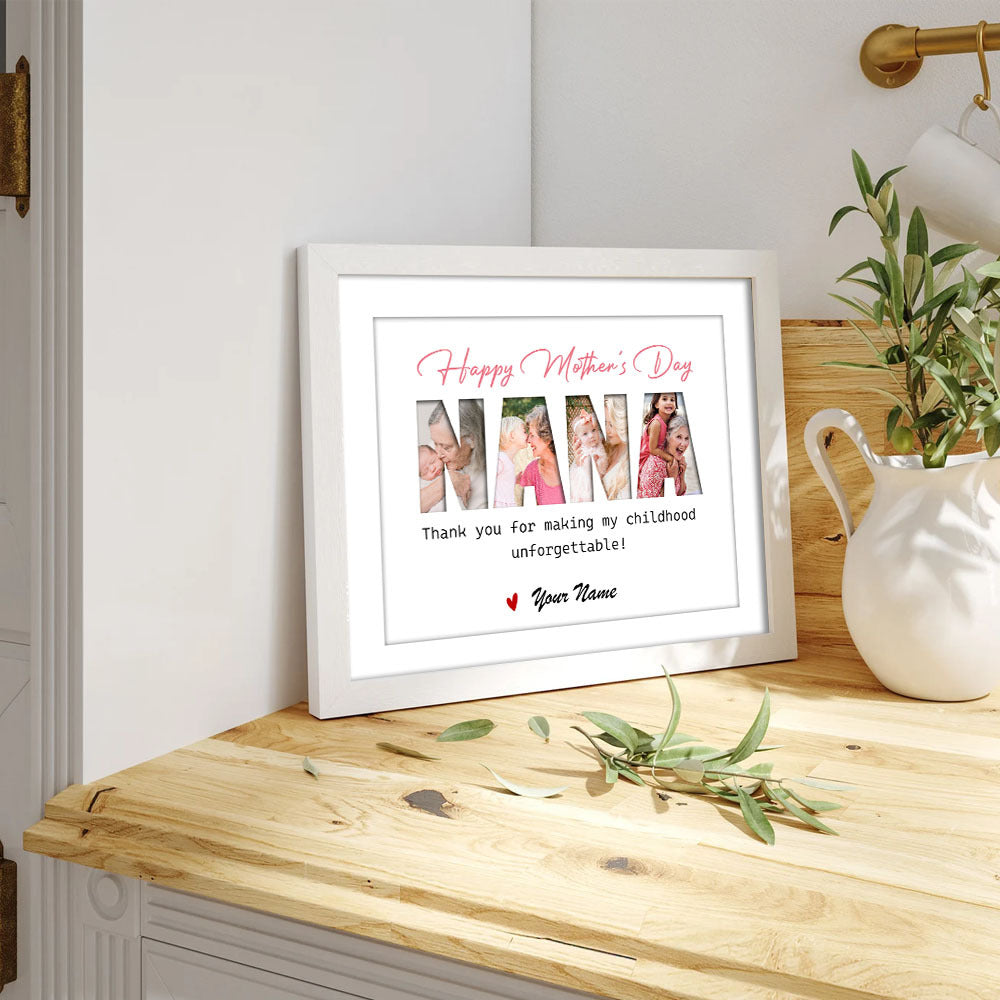 Custom Happy Mother's Day Grandma Photo Collage Picture Frame, Gift For Mom/Grandma AA