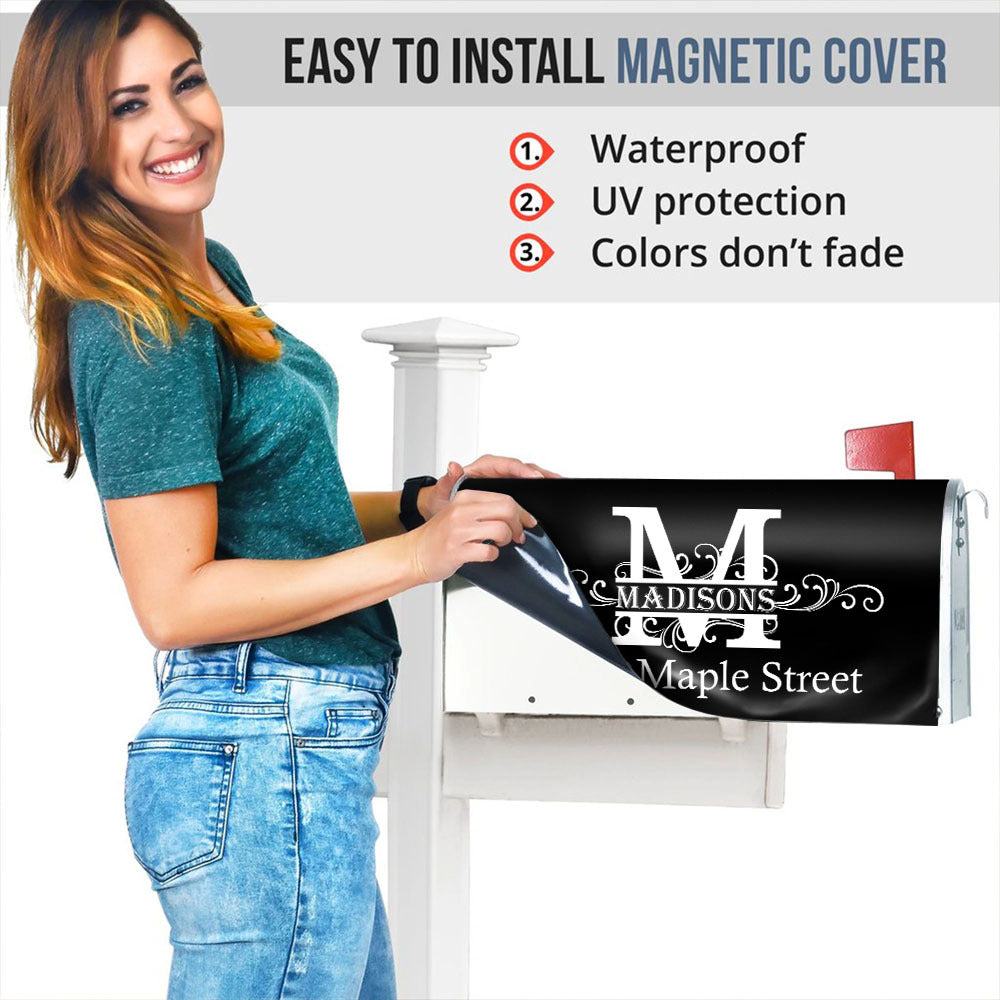 Custom Family Name Monogram Mailbox Cover, Gift For Family AF