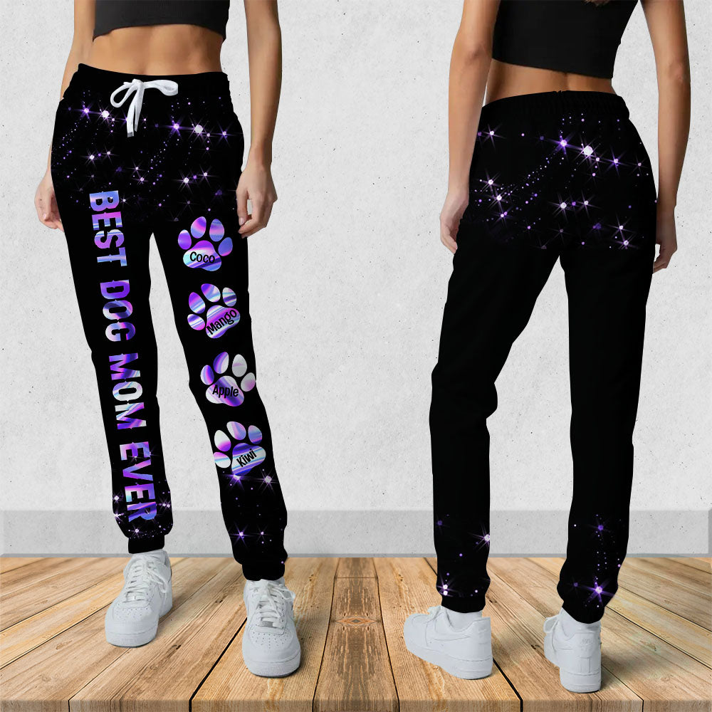 Custom Hologram Dog Mom Dog Dad Sweatpants, Best Gift For Dog Lovers AB