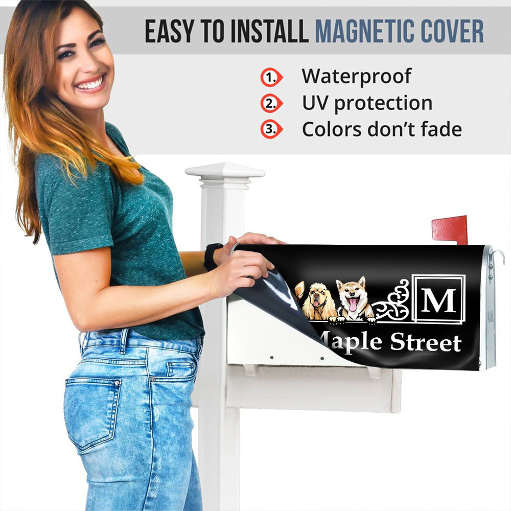 Custom Dog Cat Cartoon Mailbox Cover, Dog Lover Gift AF