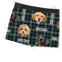 Thumbnail for Custom Buffalo Plaid Photo Dog Cat Men's Boxer Briefs, Gift For Him AI