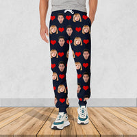 Thumbnail for Custom Heart With Photo Couple Sweatpants, Valentine's Day Gift AB