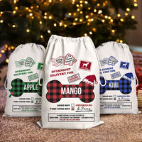 Thumbnail for Custom Dog Bone Overnight Delivery Christmas Bag, Christmas Gift AB