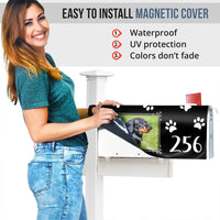 Thumbnail for Paw Prints With Photo House Number Mailbox Cover, Pet Lover Gift AF