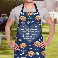Thumbnail for Personalized I'll Be Watching You Dog Cat Face Apron, Gift For Cooking Lover AI